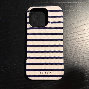 Burga Navy and White Striped Phone Case
